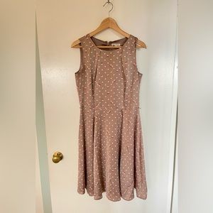 Eva Mendes Satin feel fit and flare dress with polka dots & rose buds Size 8